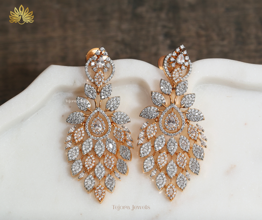 Layla Dual-Tone CZ Chandelier Earrings