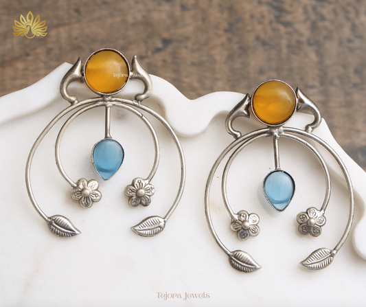 Aashi Multicolor Silver Replica Oxidized Earrings
