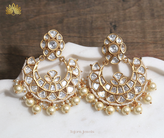 Mahima Moissanite & Pearl Statement Earrings