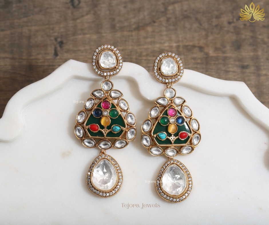 Anjali Moissanite Statement Earrings