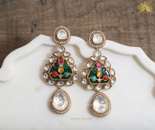 Anjali Moissanite Statement Earrings