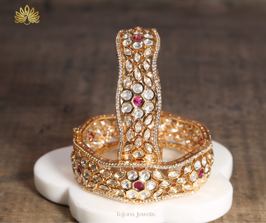 Chakrika Moissanite & Ruby Bangle Set