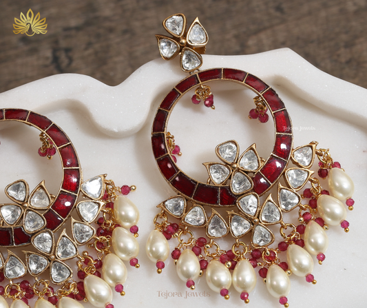 Gayatri Moissanite & Pearl Statement Earrings