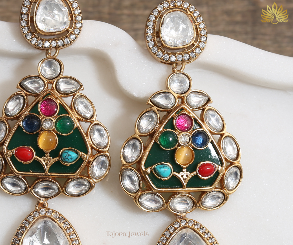 Anjali Moissanite Statement Earrings