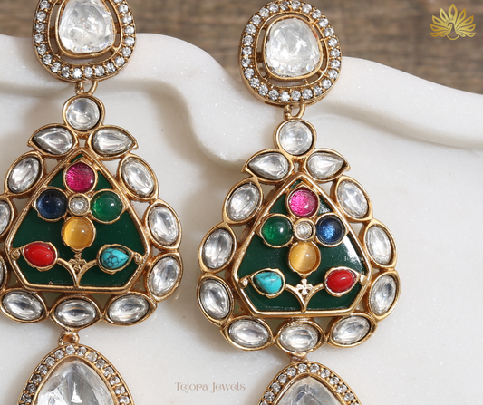 Anjali Moissanite Statement Earrings