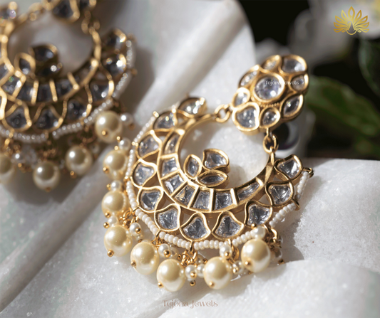 Mahima Moissanite & Pearl Statement Earrings