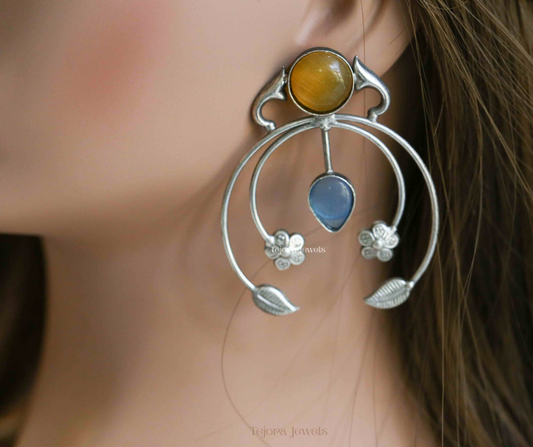 Aashi Multicolor Silver Replica Oxidized Earrings