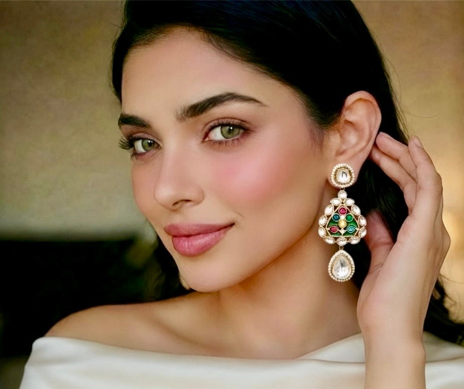 Anjali Moissanite Statement Earrings